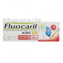 FLUOCARIL KIDS 2-6 ans Goût fraise Lot de 2 tubes